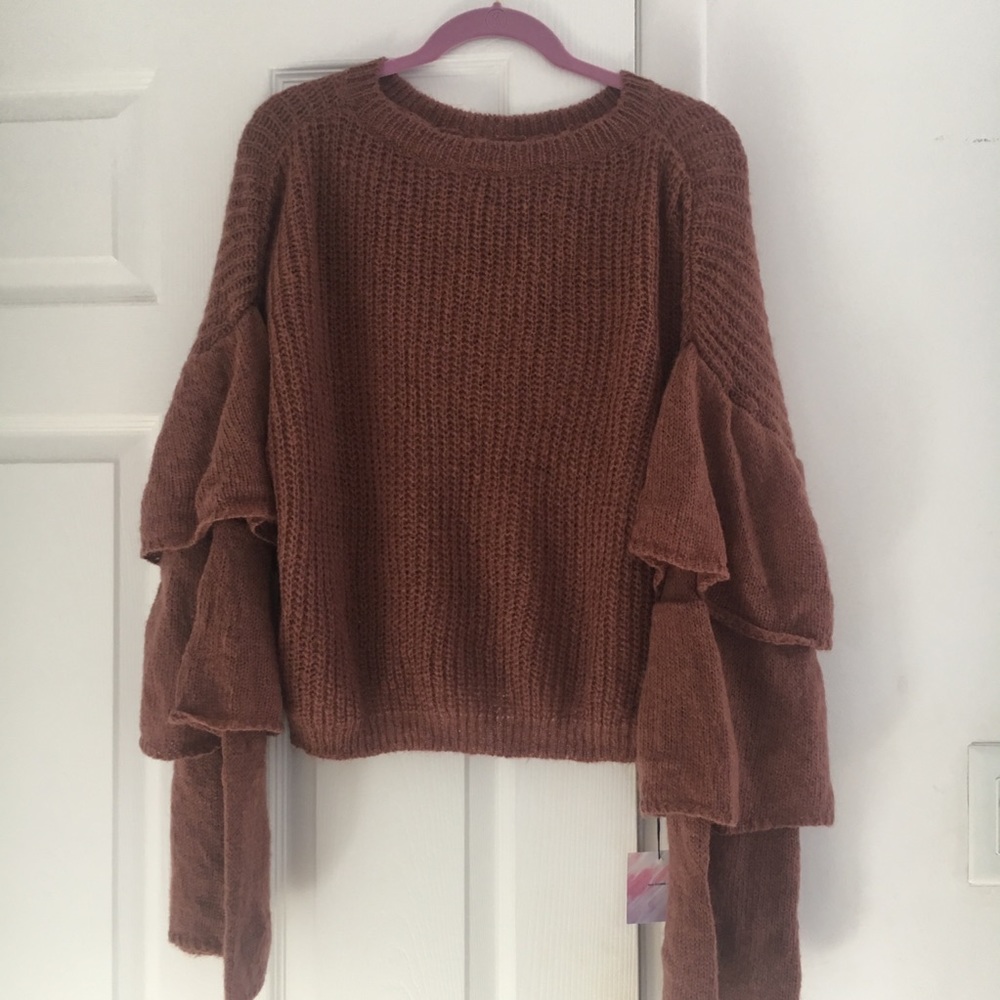 Chicwish Ruffle-Sleeve Sweater